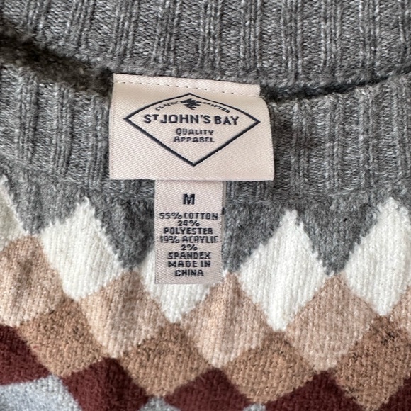 Gray Argyle Pattern Sweater - Picture 3 of 6